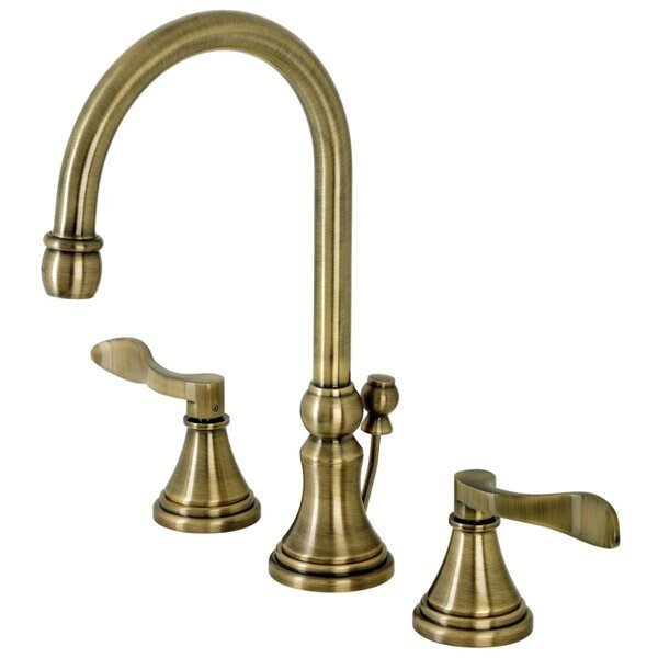 KS2983DFL Widespread Bathroom Faucet with Brass Pop-Up, Antique Brass, Kingston Brass, Mfr#: KS2983DFL